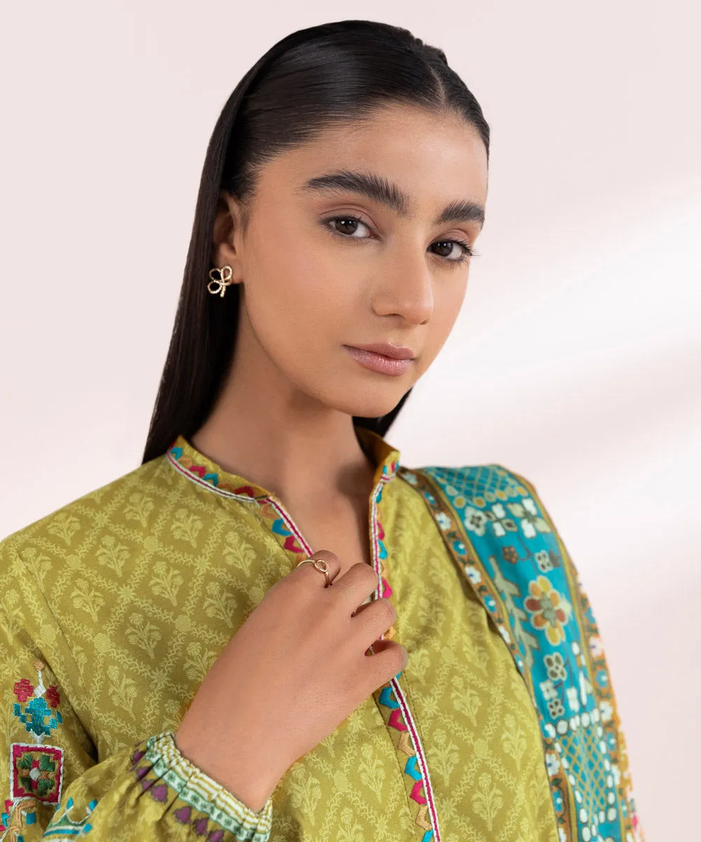 3 Piece - Embroidered Lawn Suit-Pedy24Dfv418