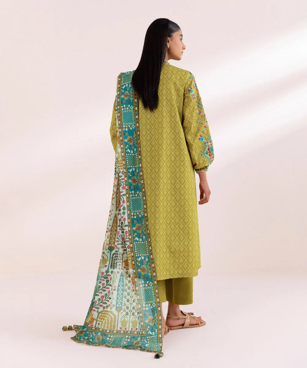 3 Piece - Embroidered Lawn Suit-Pedy24Dfv418