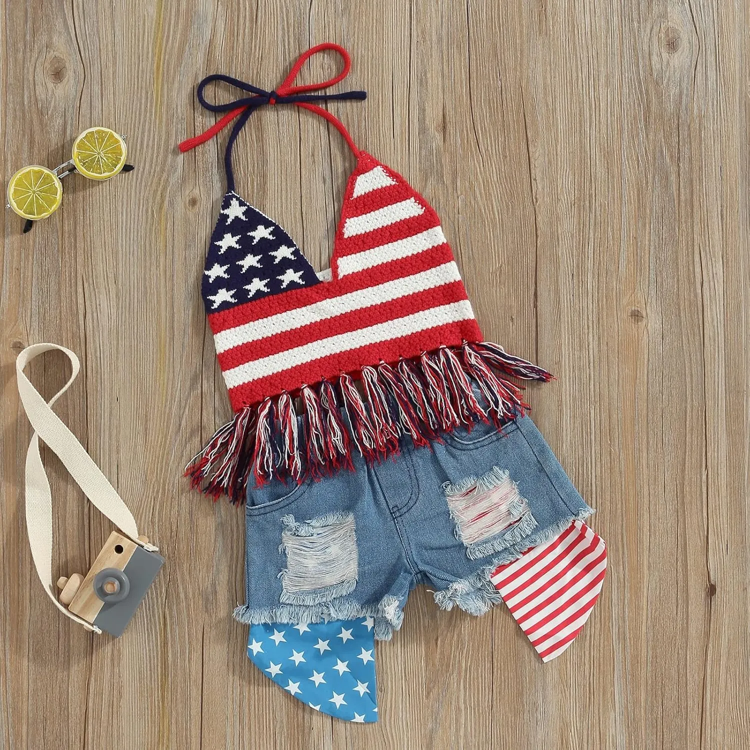 Adobabirl Toddler Baby Girl Summer Outfits Sleeveless Ribbed Halter Top and Shorts Set Kids Fashion Clothes with Belt