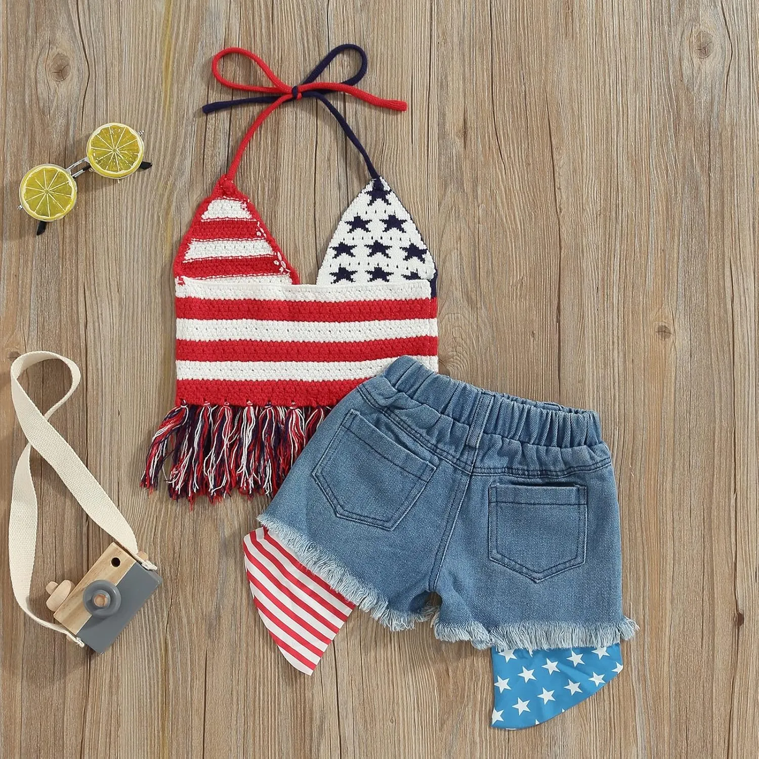 Adobabirl Toddler Baby Girl Summer Outfits Sleeveless Ribbed Halter Top and Shorts Set Kids Fashion Clothes with Belt