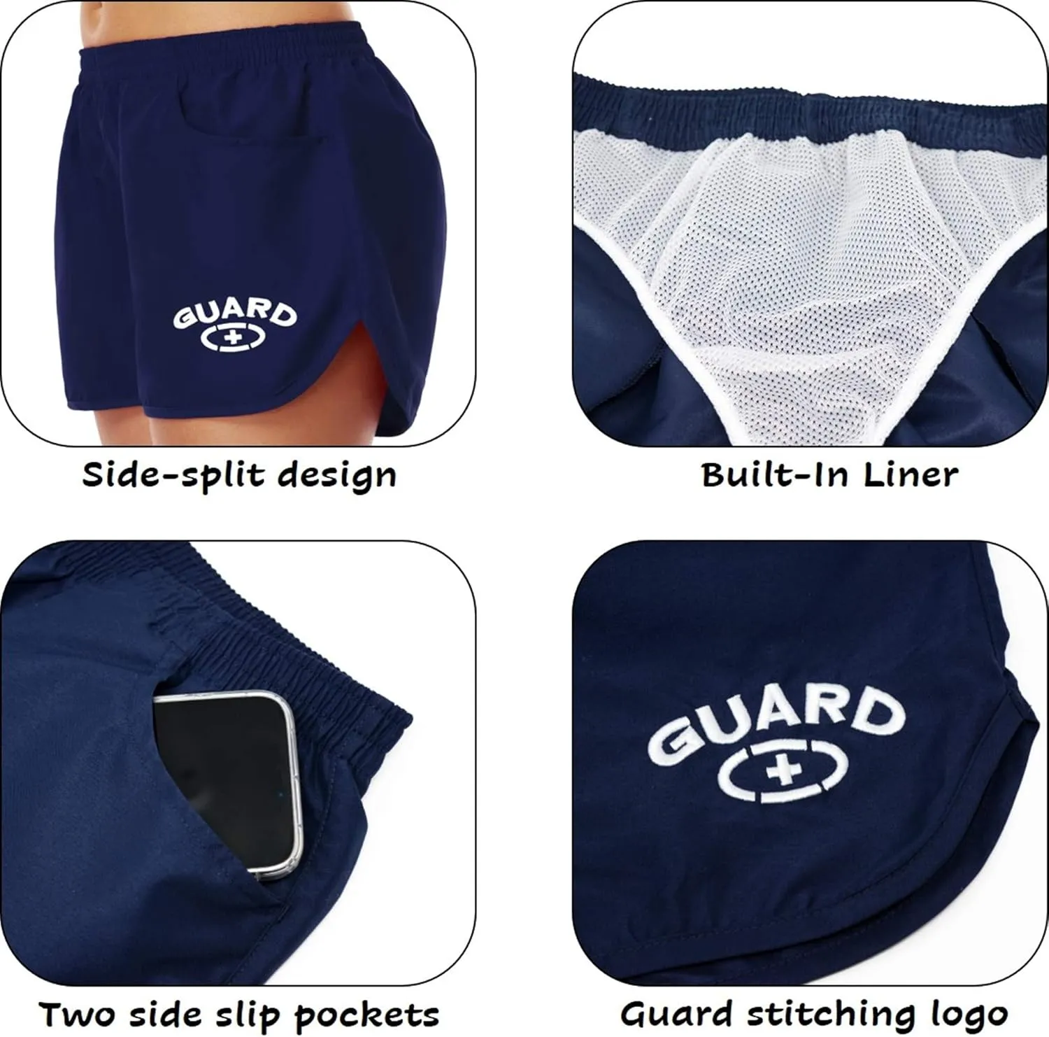 Adoretex Women's Guard 3" Athletic Board Shorts with Liner