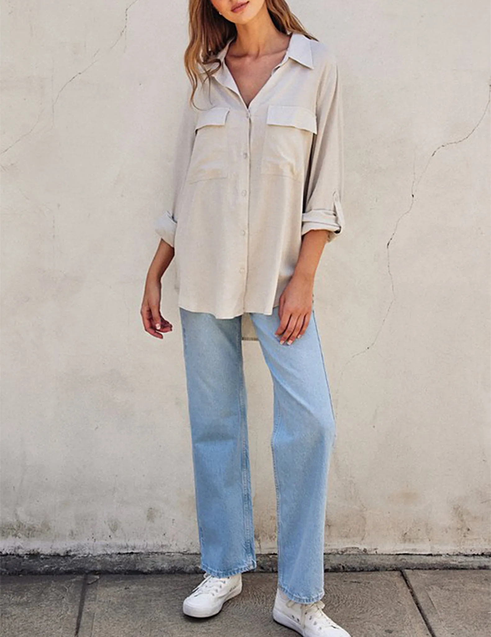 Althea Oversized Linen Button-Up Shirt