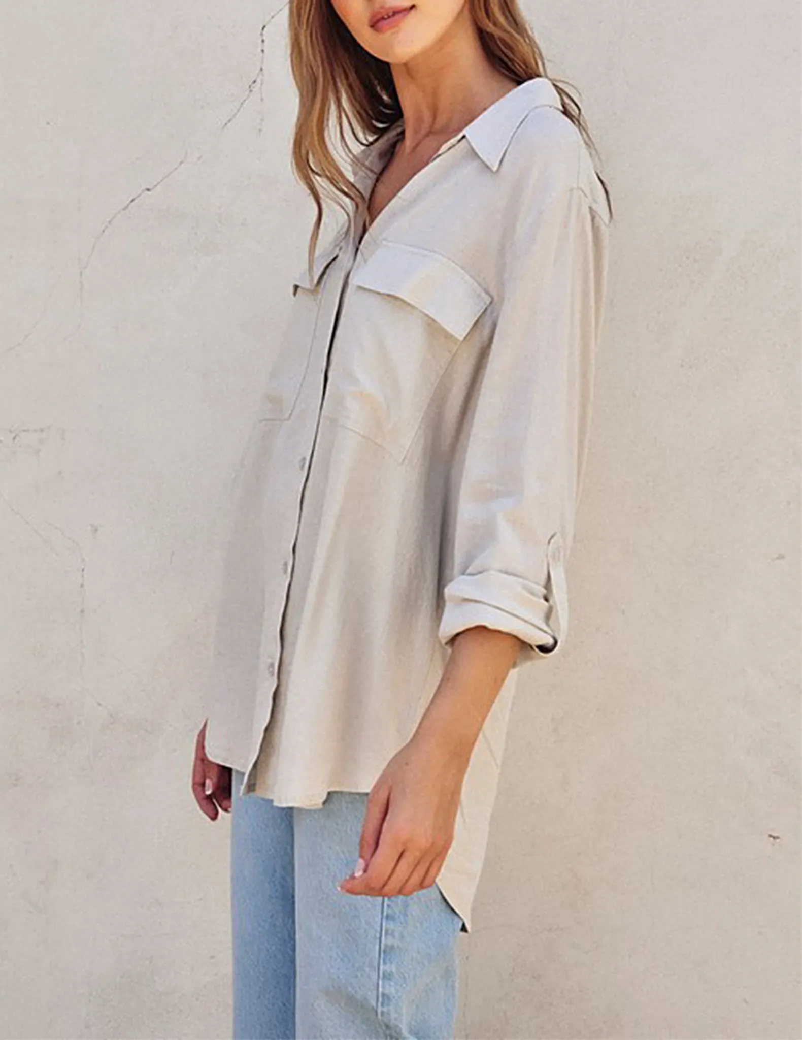 Althea Oversized Linen Button-Up Shirt