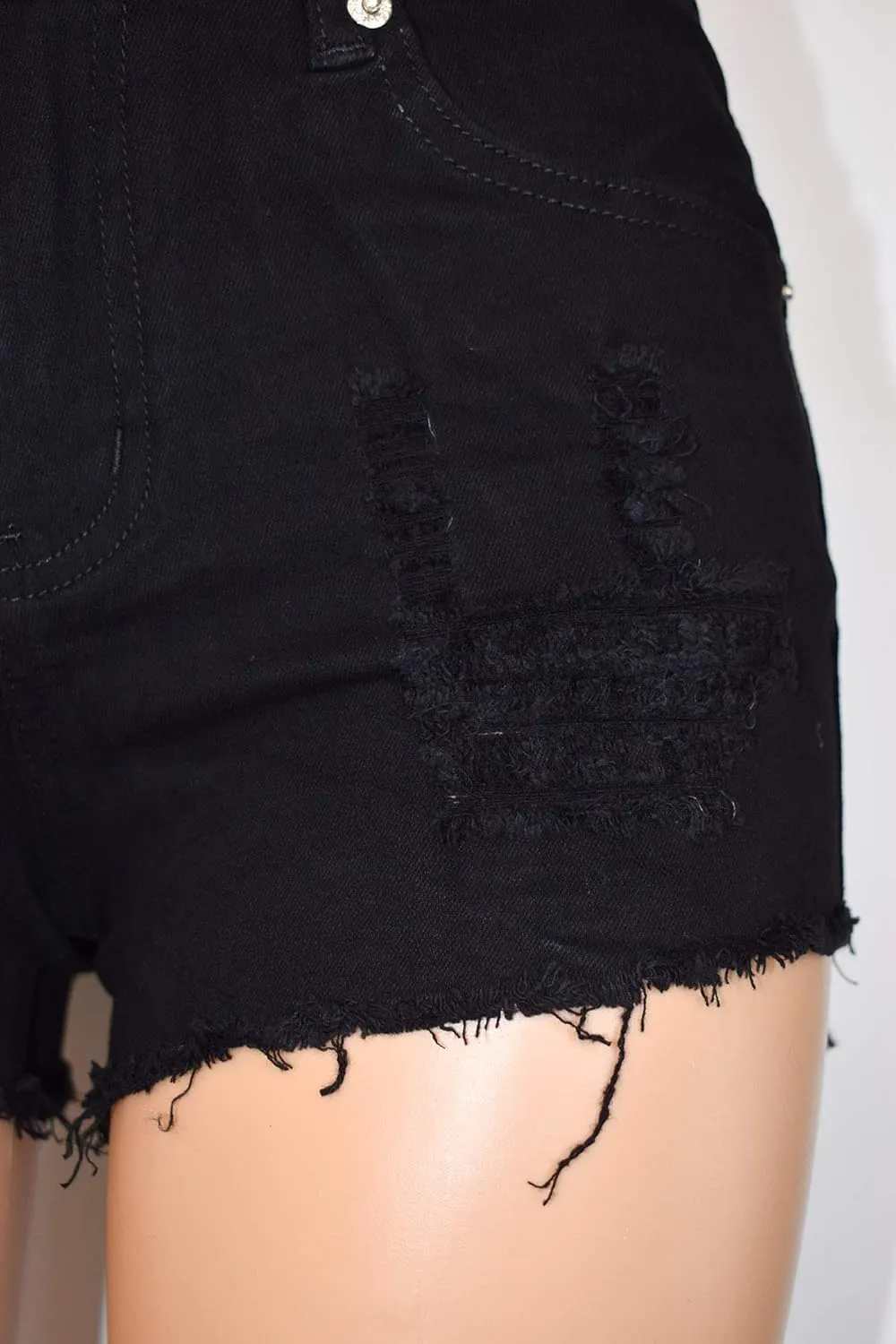 Aodrusa Womens Ripped Denim Shorts Mid Waist Sexy Short Cutoff Distressed