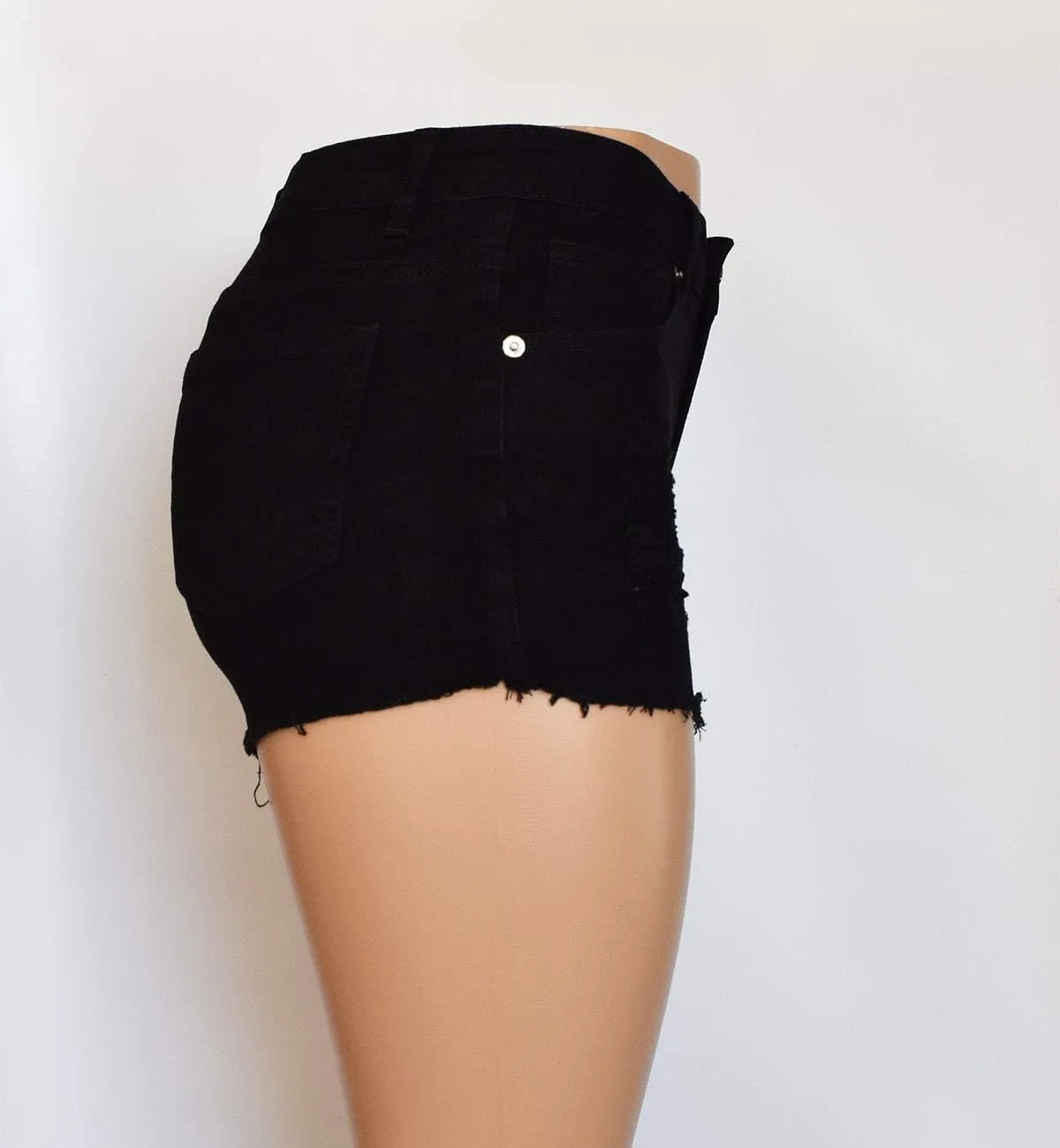 Aodrusa Womens Ripped Denim Shorts Mid Waist Sexy Short Cutoff Distressed