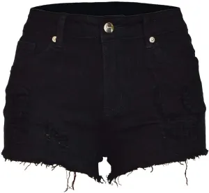 Aodrusa Womens Ripped Denim Shorts Mid Waist Sexy Short Cutoff Distressed