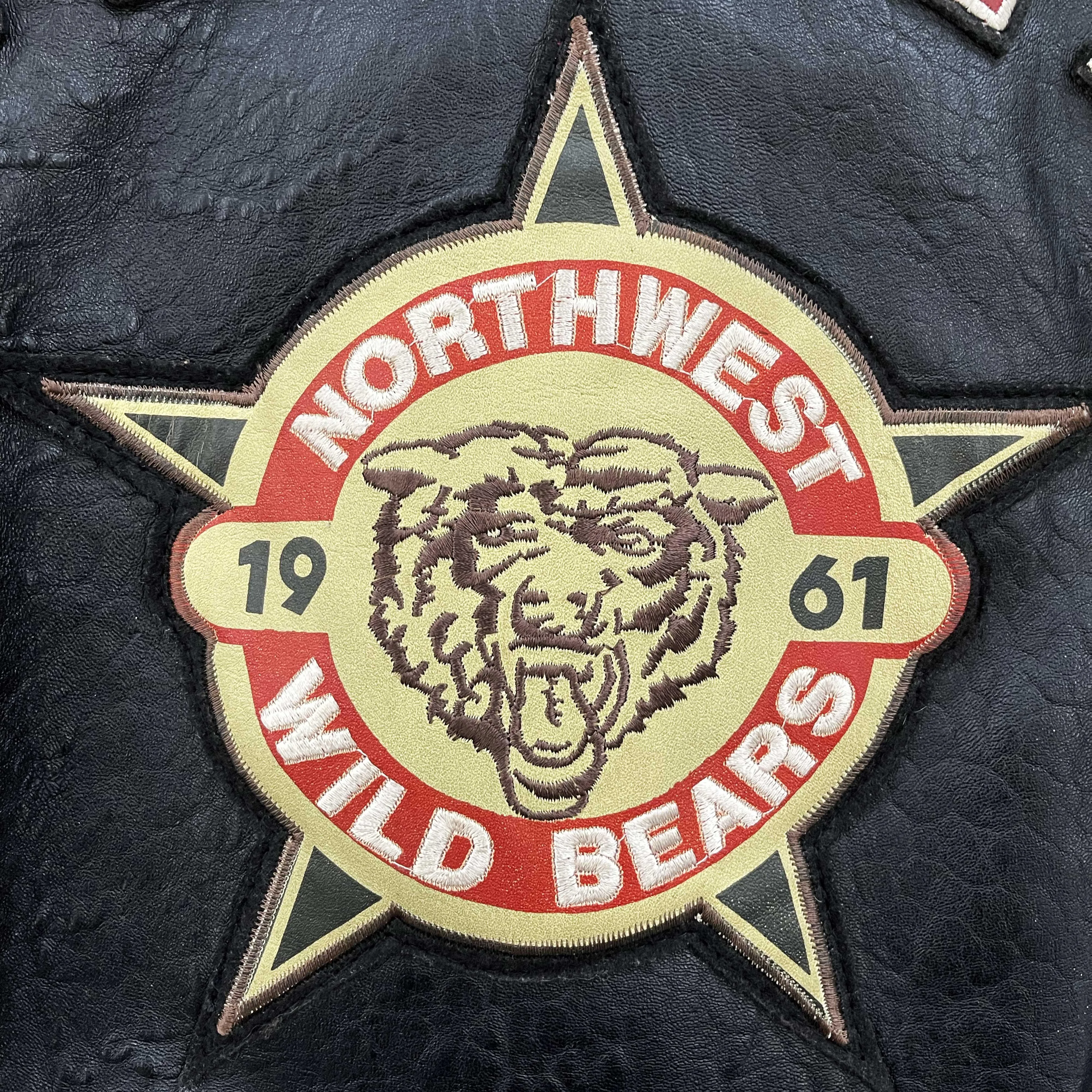 Avirex Wildbears Leather Varsity Jacket - M
