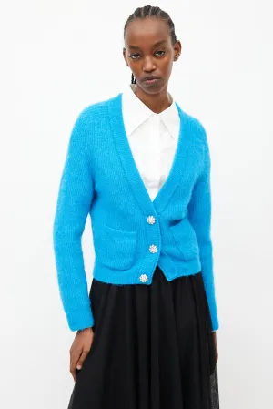 Blue Wool Jewel Cardigan