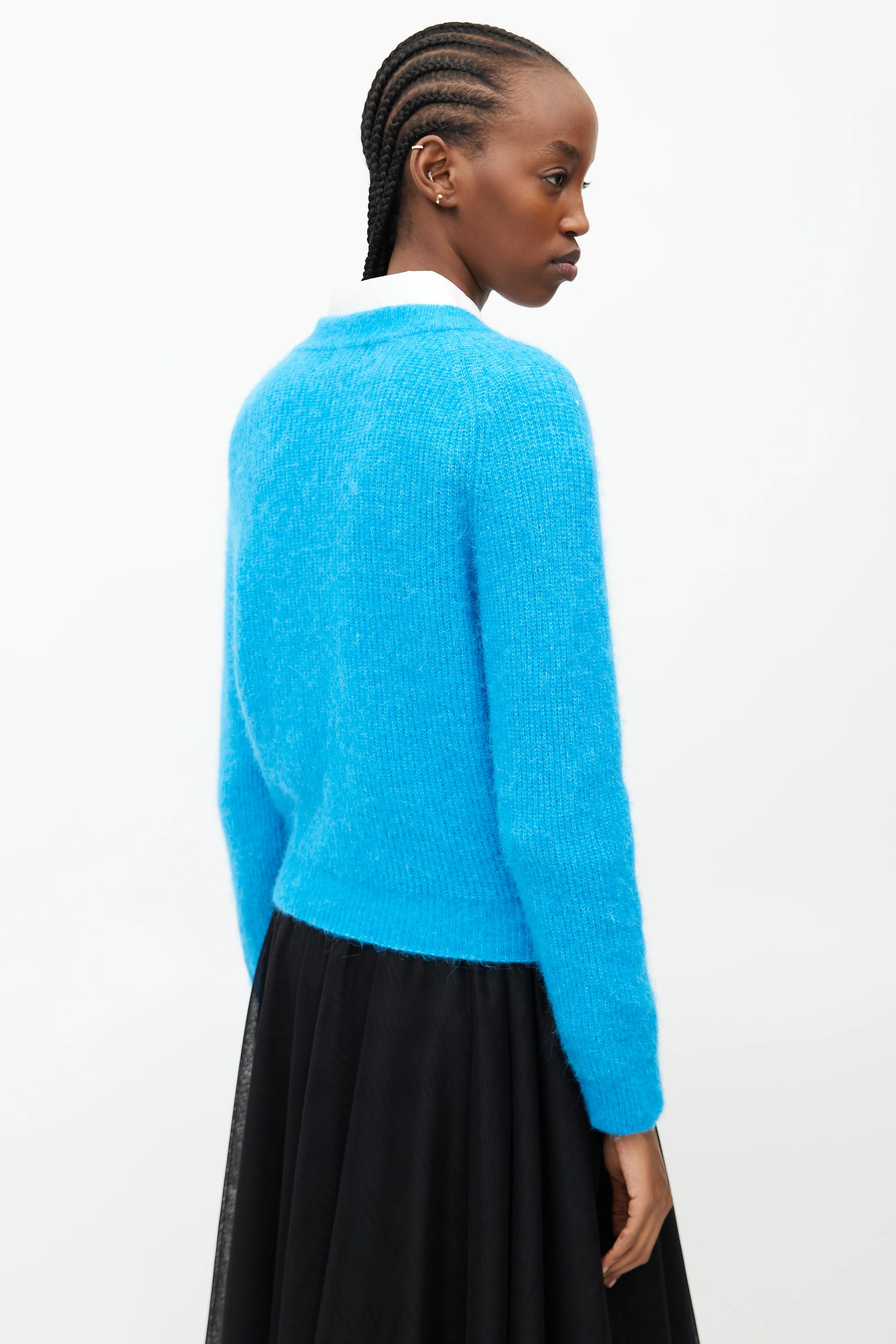 Blue Wool Jewel Cardigan