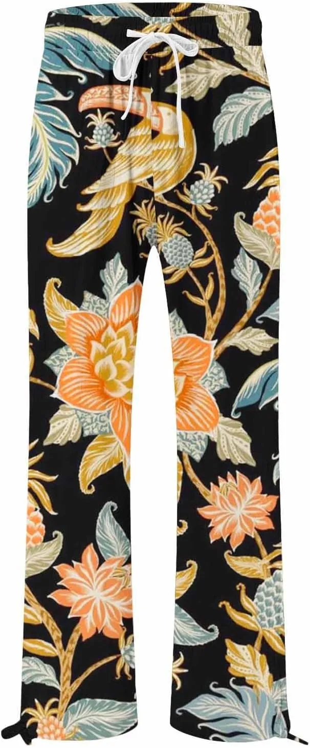 Boho Pants for Women Linen Palazzo Pants 2025 Summer High Waisted Boho Wide Leg Lounge Pant Trousers with Pocket