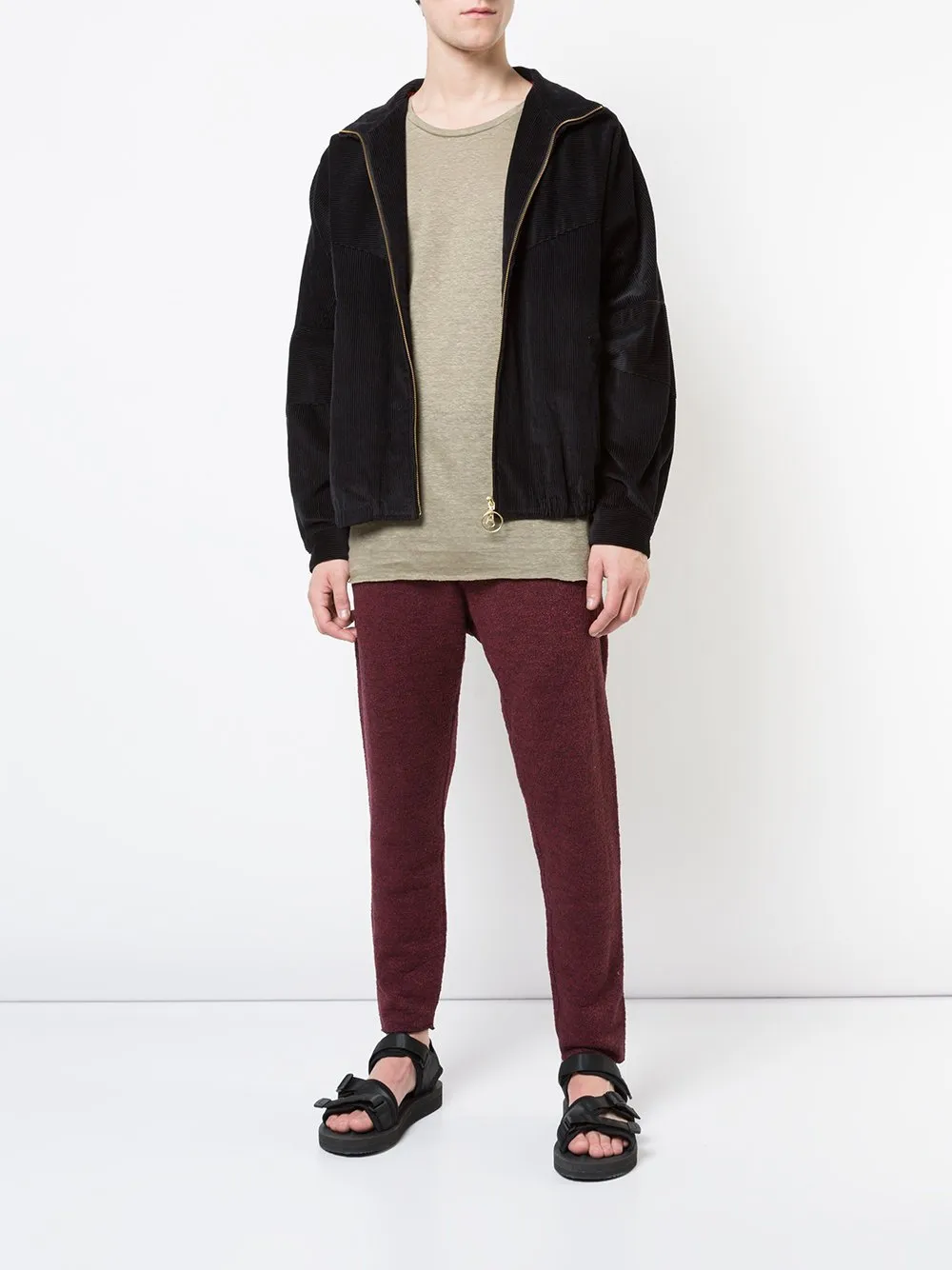 Bordeaux Linen Cotton Knit Lounge Pants