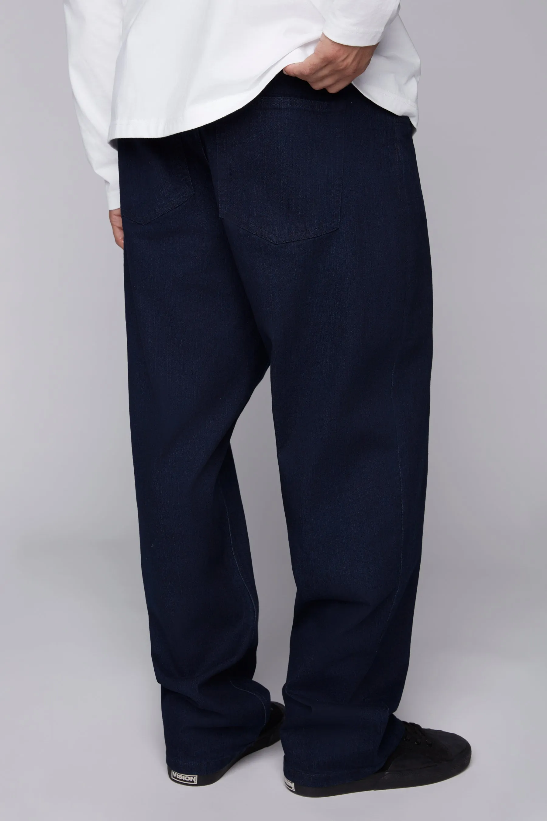 BOYCHIK - 5 Pocket Loose Fit Pant - Blue Black Denim
