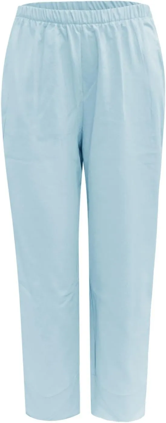 Cotton Linen Capri Pants for Women Casual Summer Cropped Baggy Yoga Comfy Trousers Palazzo Lounge Pants with Pockets