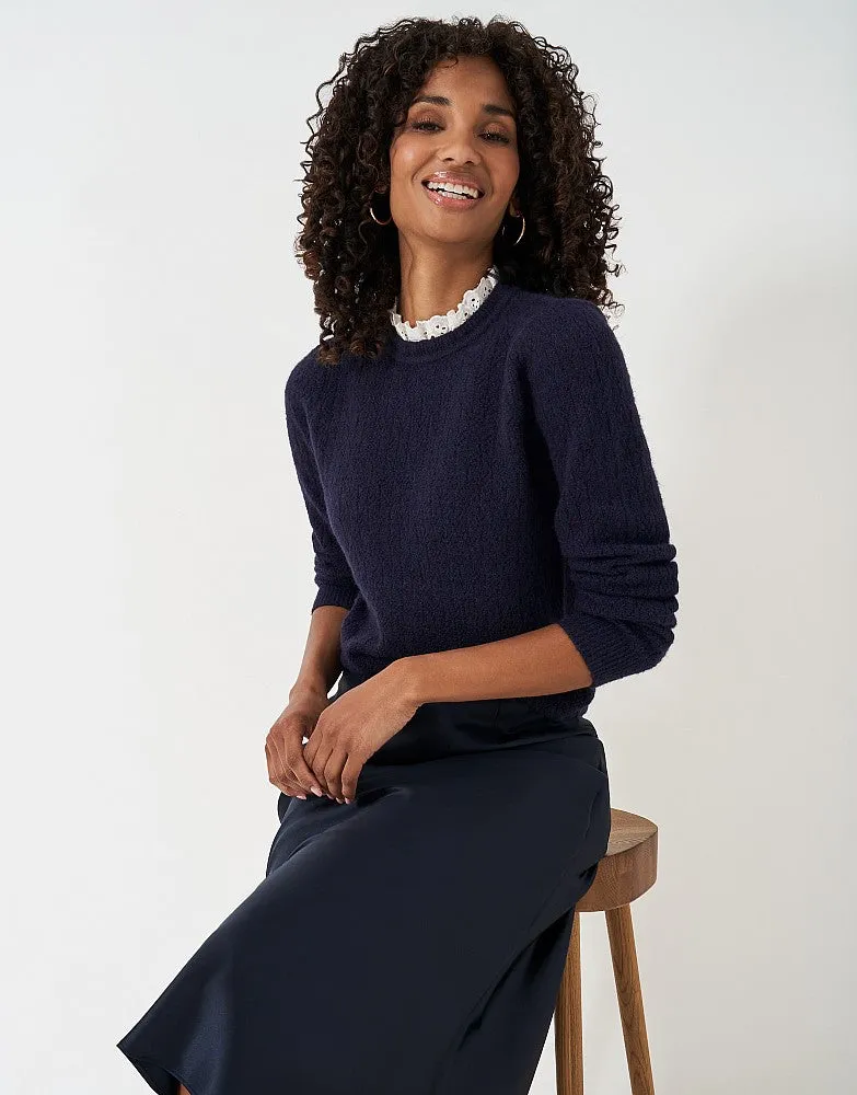 Crew Clothing Lace Trim Pointelle Jumper