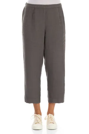 Cropped Truffle Linen Trousers
