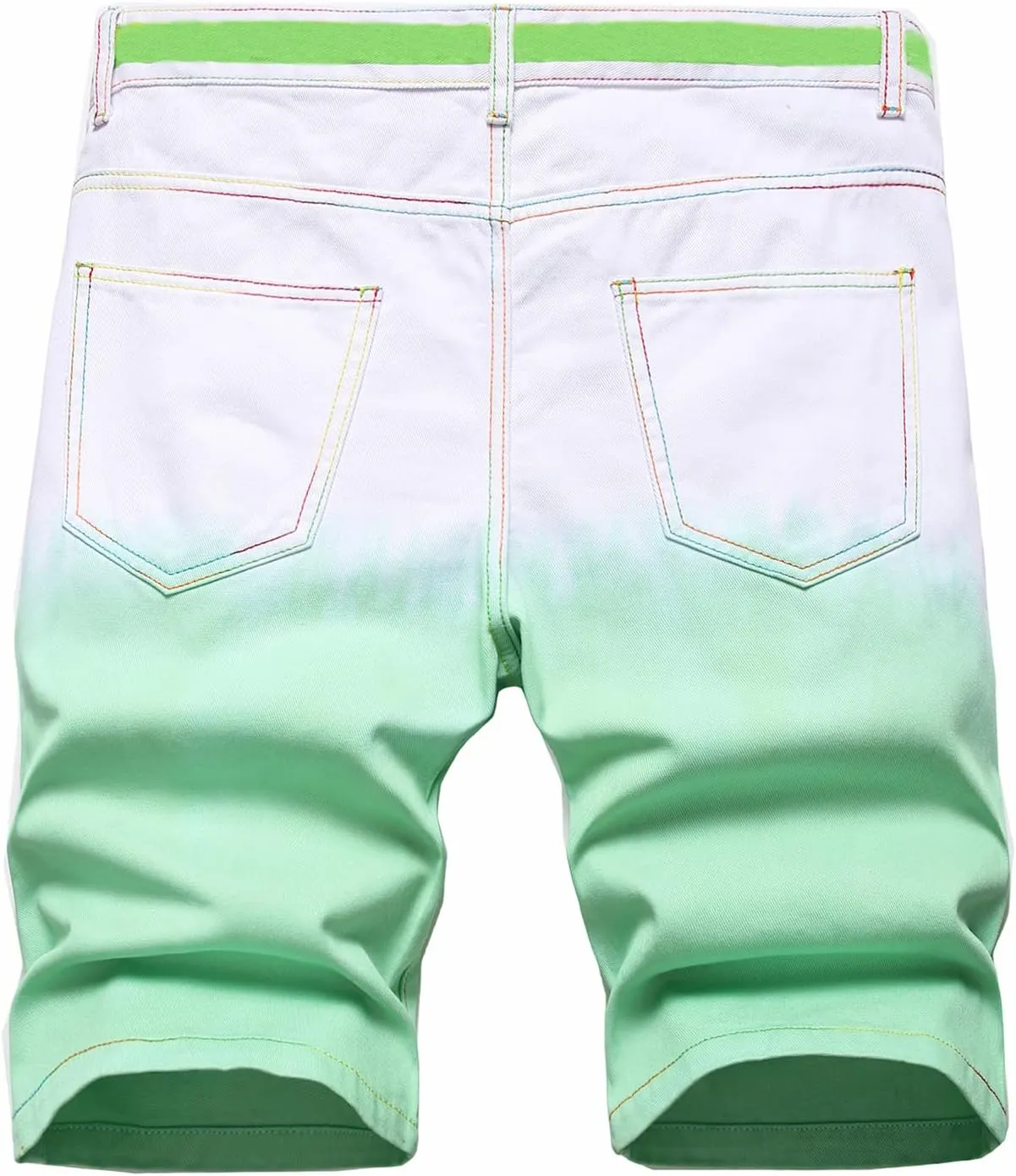 Enrica Men's Casual Printed Regular Fit Ripped Denim Shorts