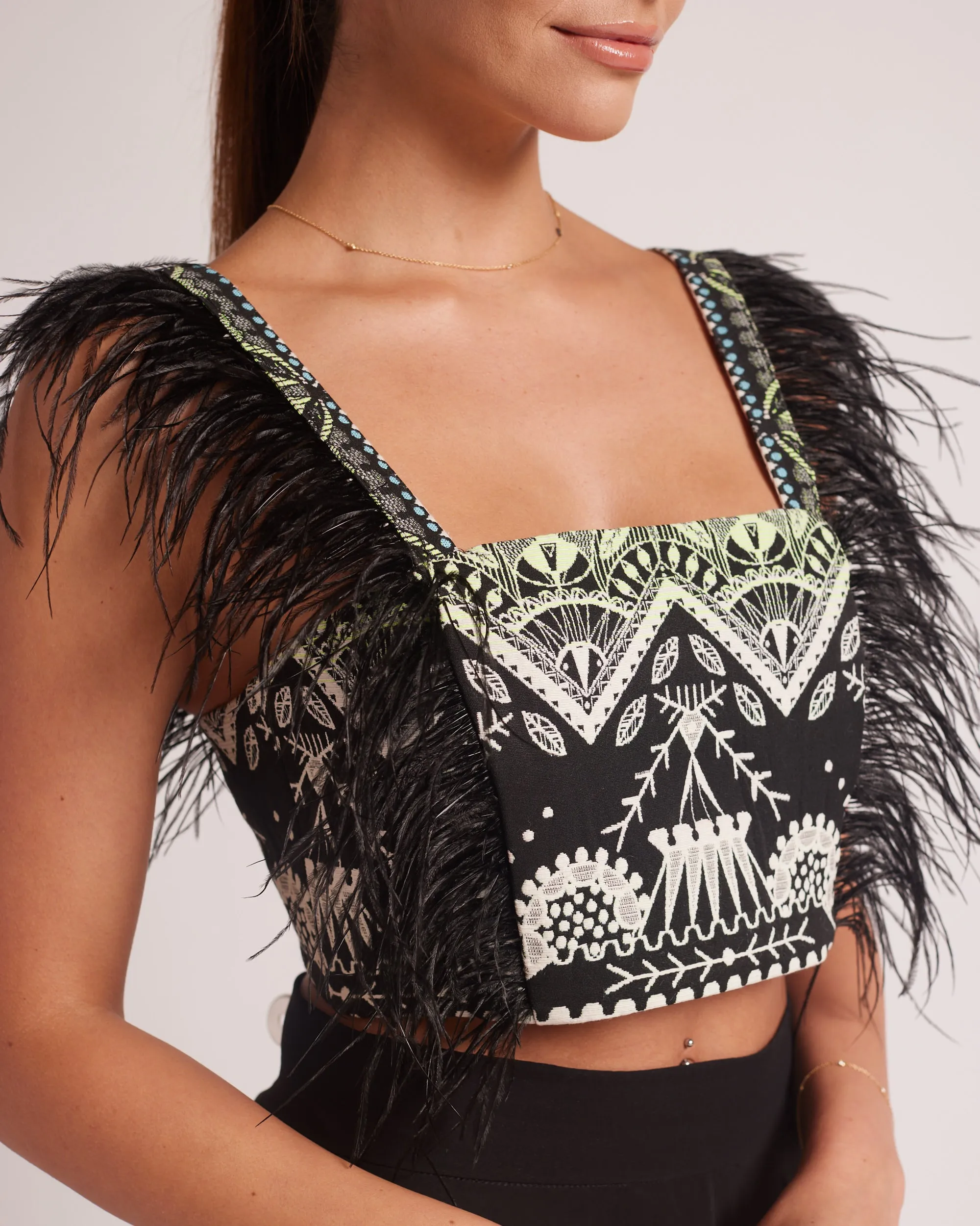 Feather Cropped Top