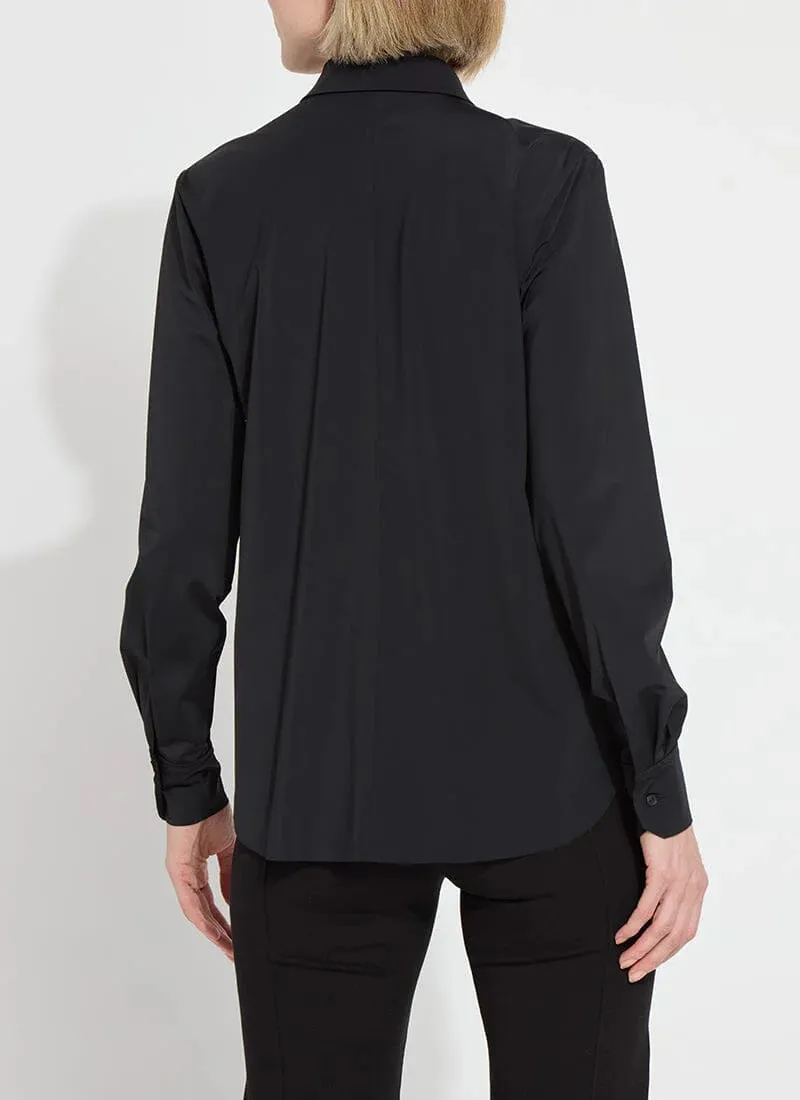 Final Sale Connie Micro Beaded Button Down Shirt in Black - Lysse 23-3433-M3
