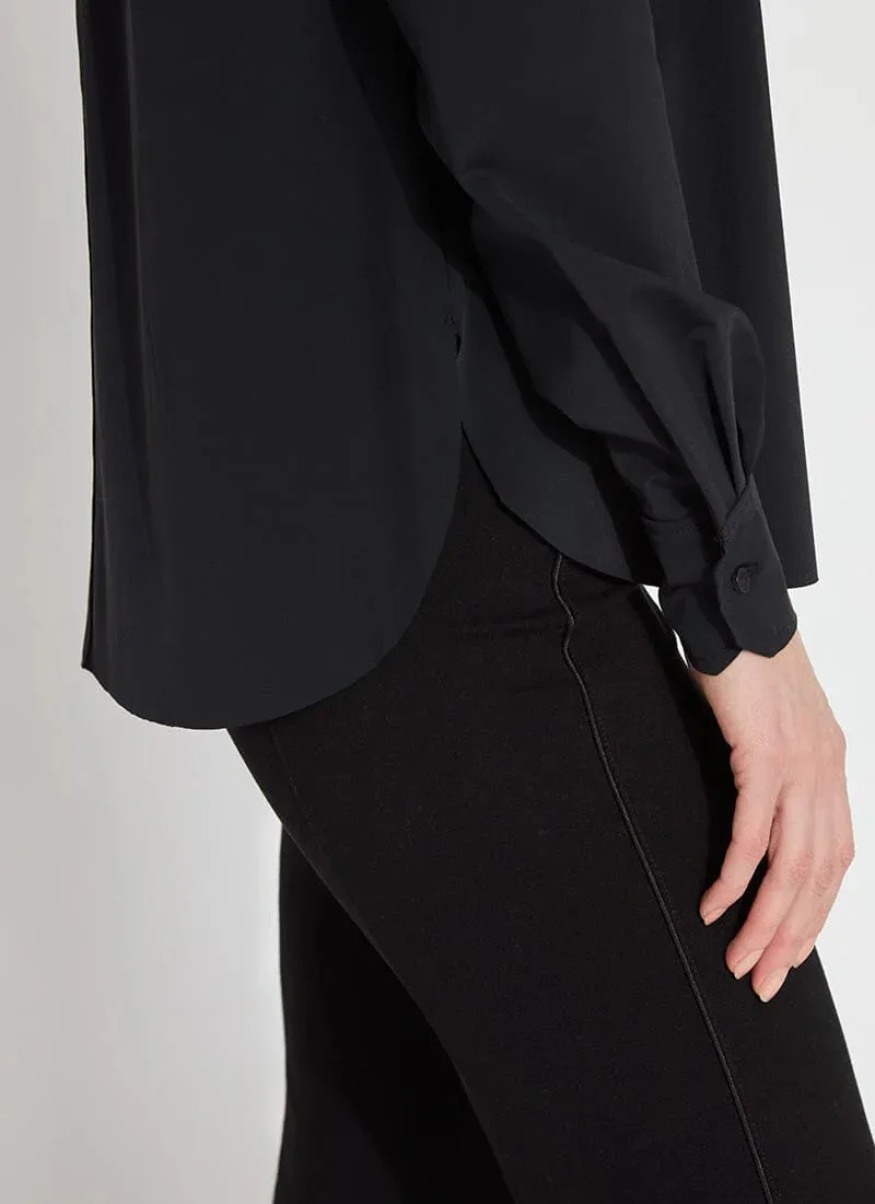 Final Sale Connie Micro Beaded Button Down Shirt in Black - Lysse 23-3433-M3