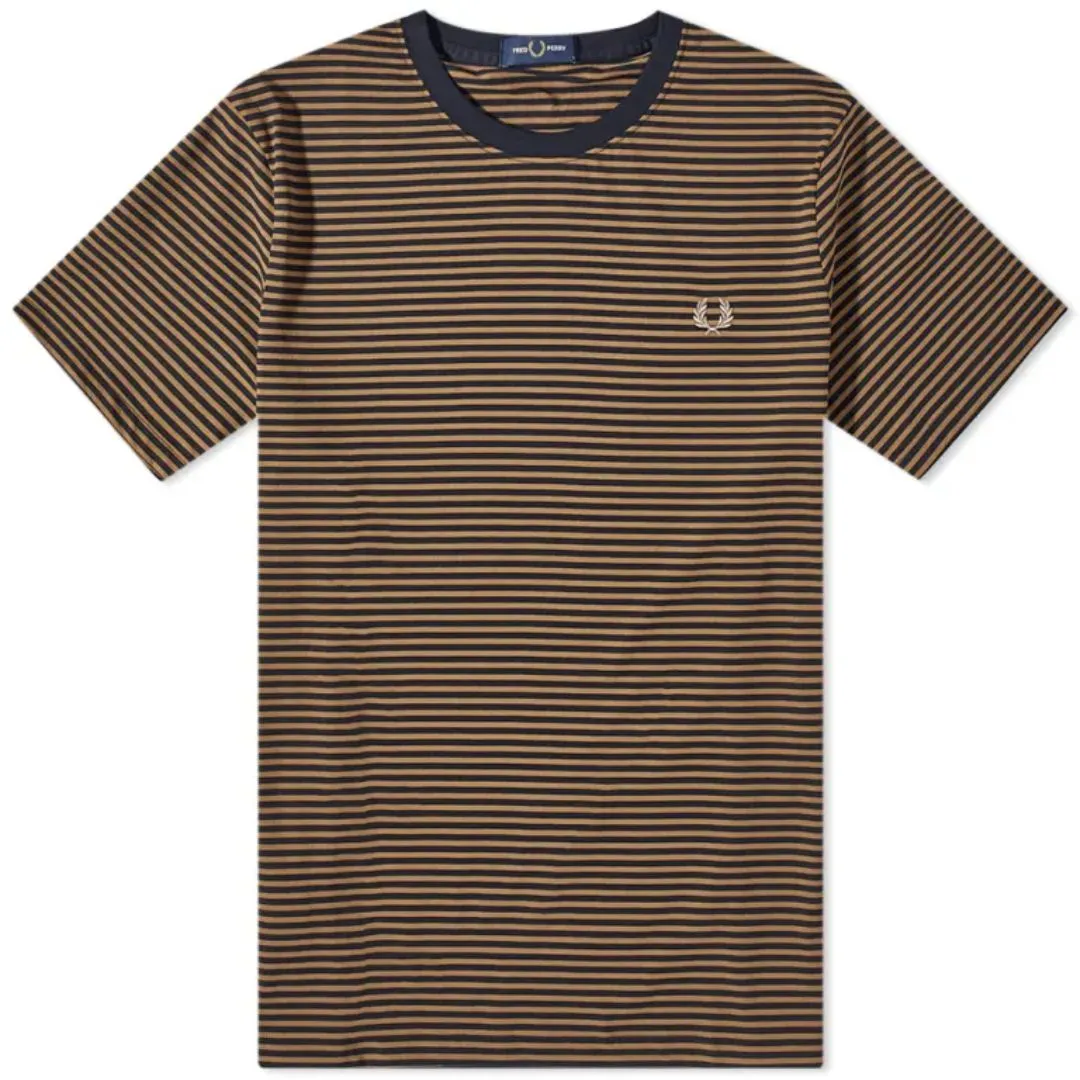 Fine Stripe T-Shirt (Shaded Stone   Navy)
