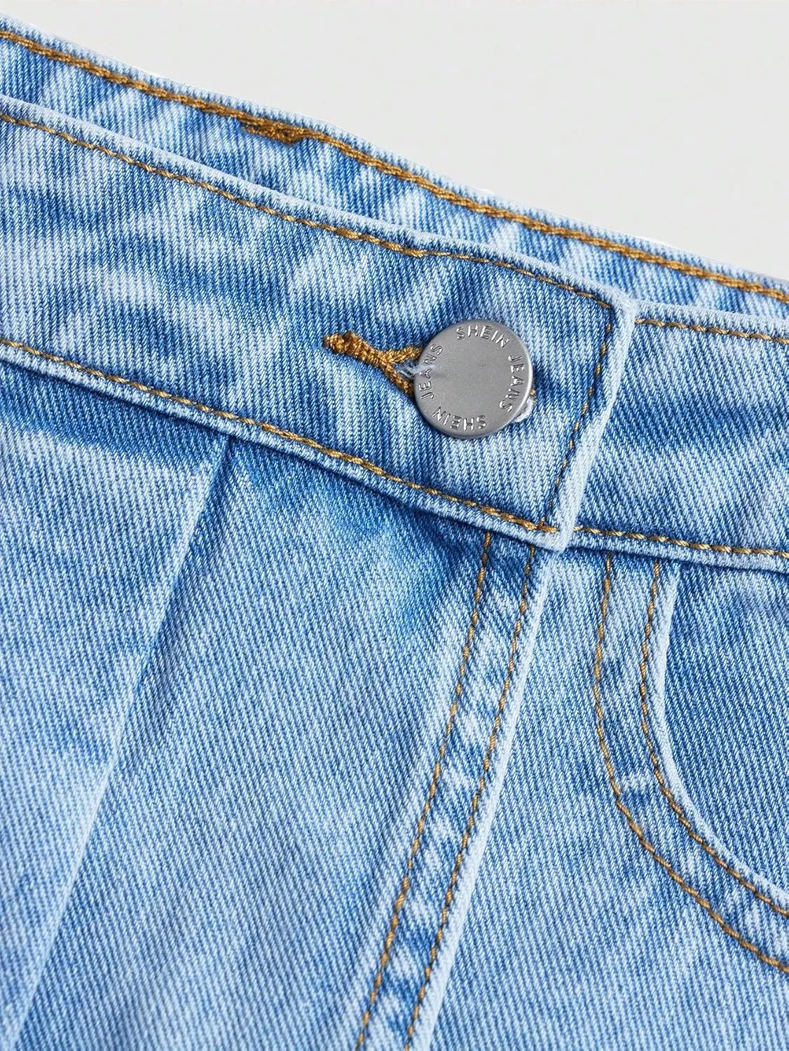 Floerns Girls Pleated Panel Wrap Asymmetrical Hem Skorts Denim Shorts