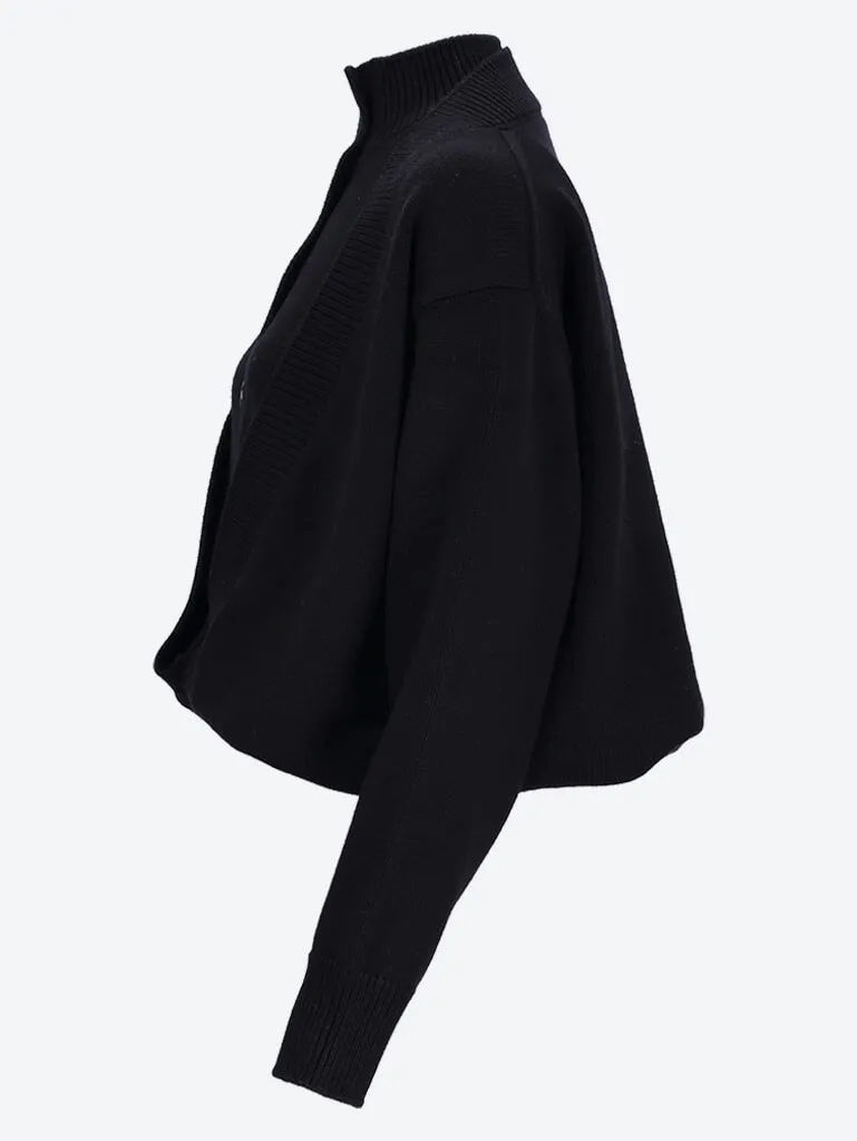 Folded knit cardigan
