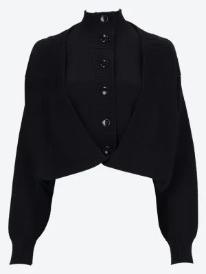 Folded knit cardigan