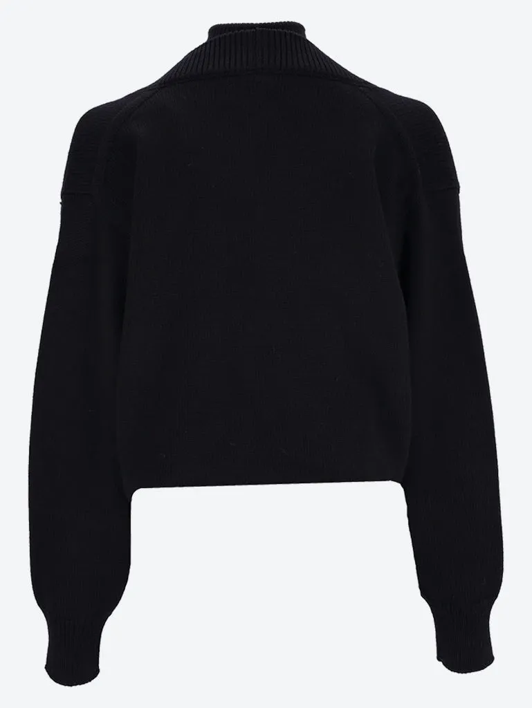 Folded knit cardigan
