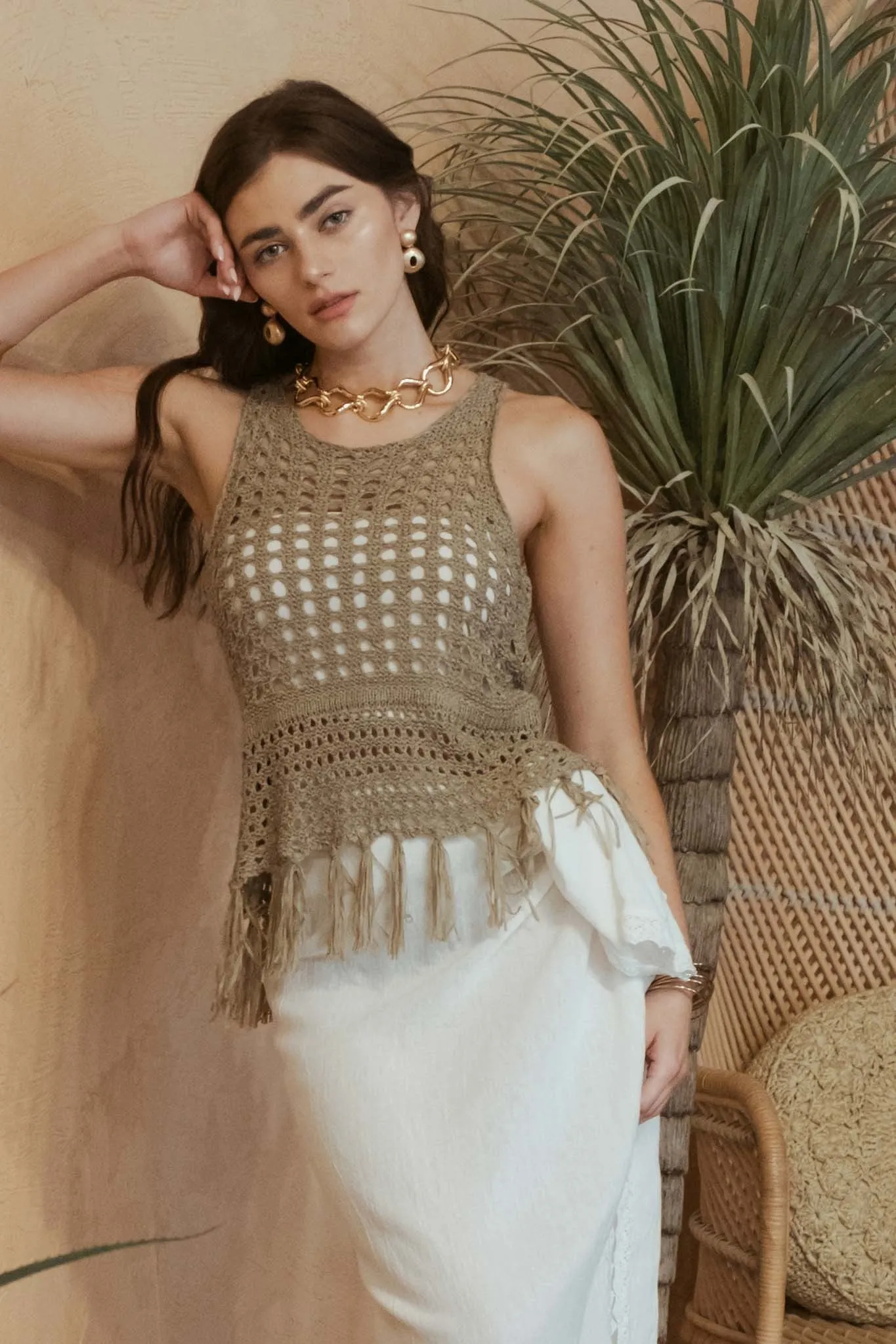Fringe Hem Tank Top