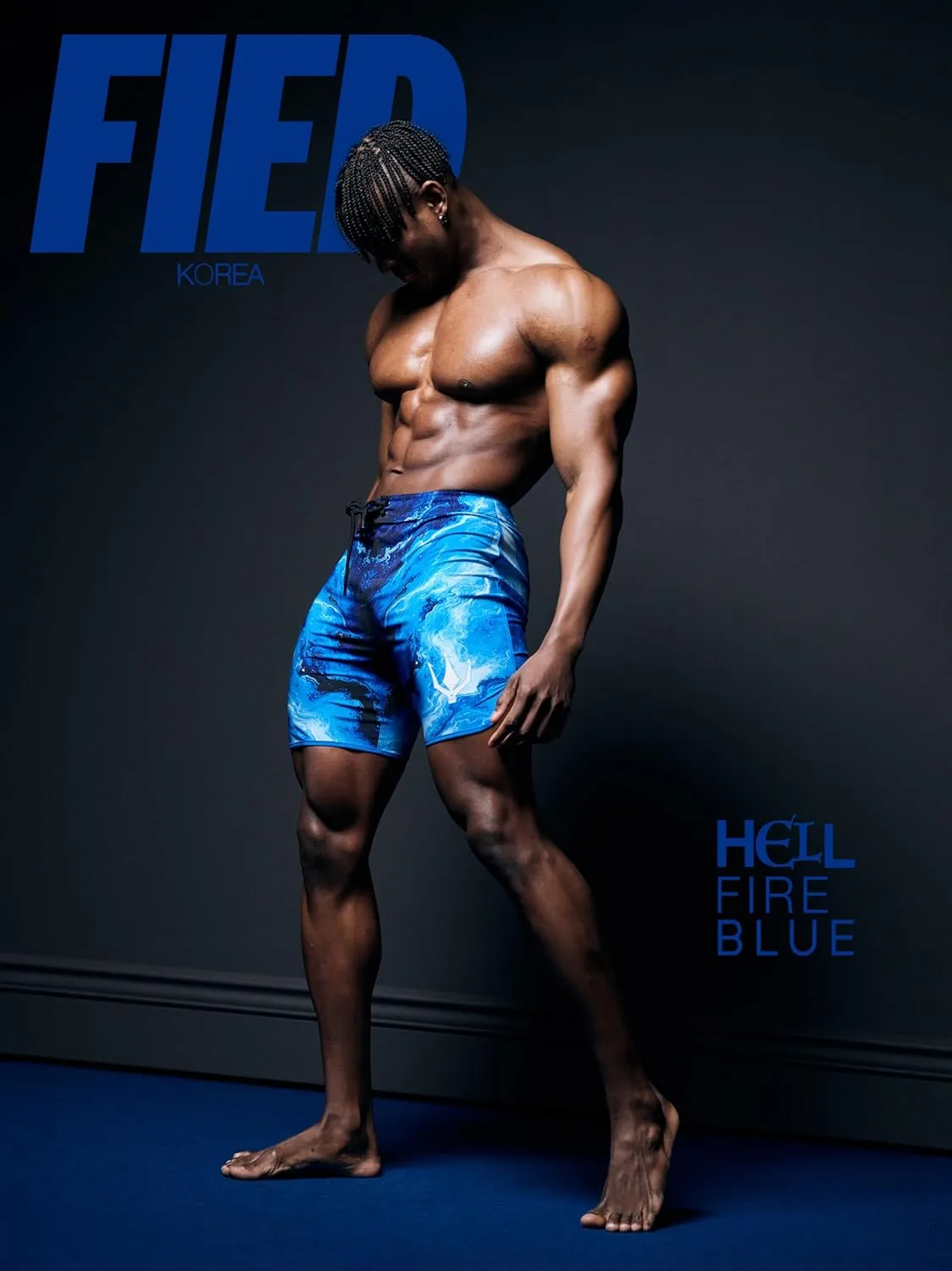 IFBB 15inch Mensphysique Board-Shorts Posing Trunks Competition (Hellfire Blue)