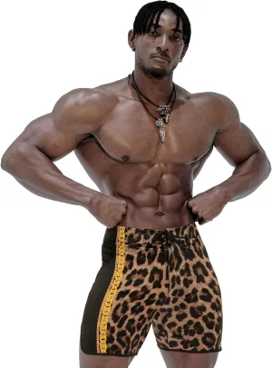 IFBB 15inch Mensphysique Board-Shorts Posing Trunks Competition (Jaguar_Black)