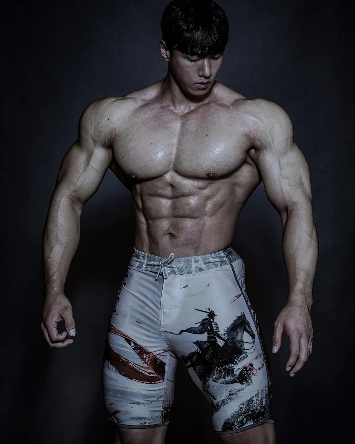 IFBB 15inch Mensphysique Board-Shorts Posing Trunks Competition (Shogun) (28)