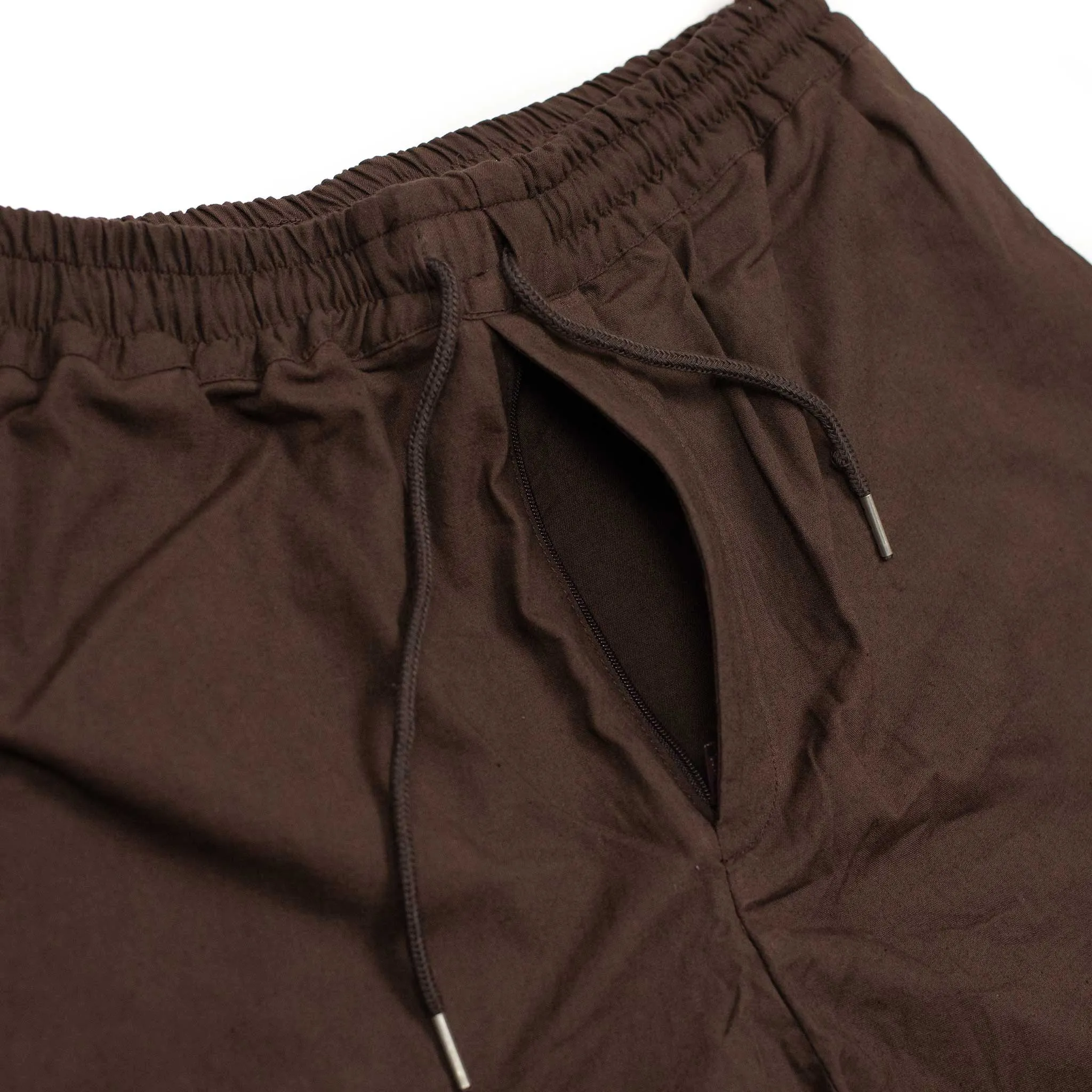 Ikeja drawstring trousers in hand-dyed cocao brown cotton