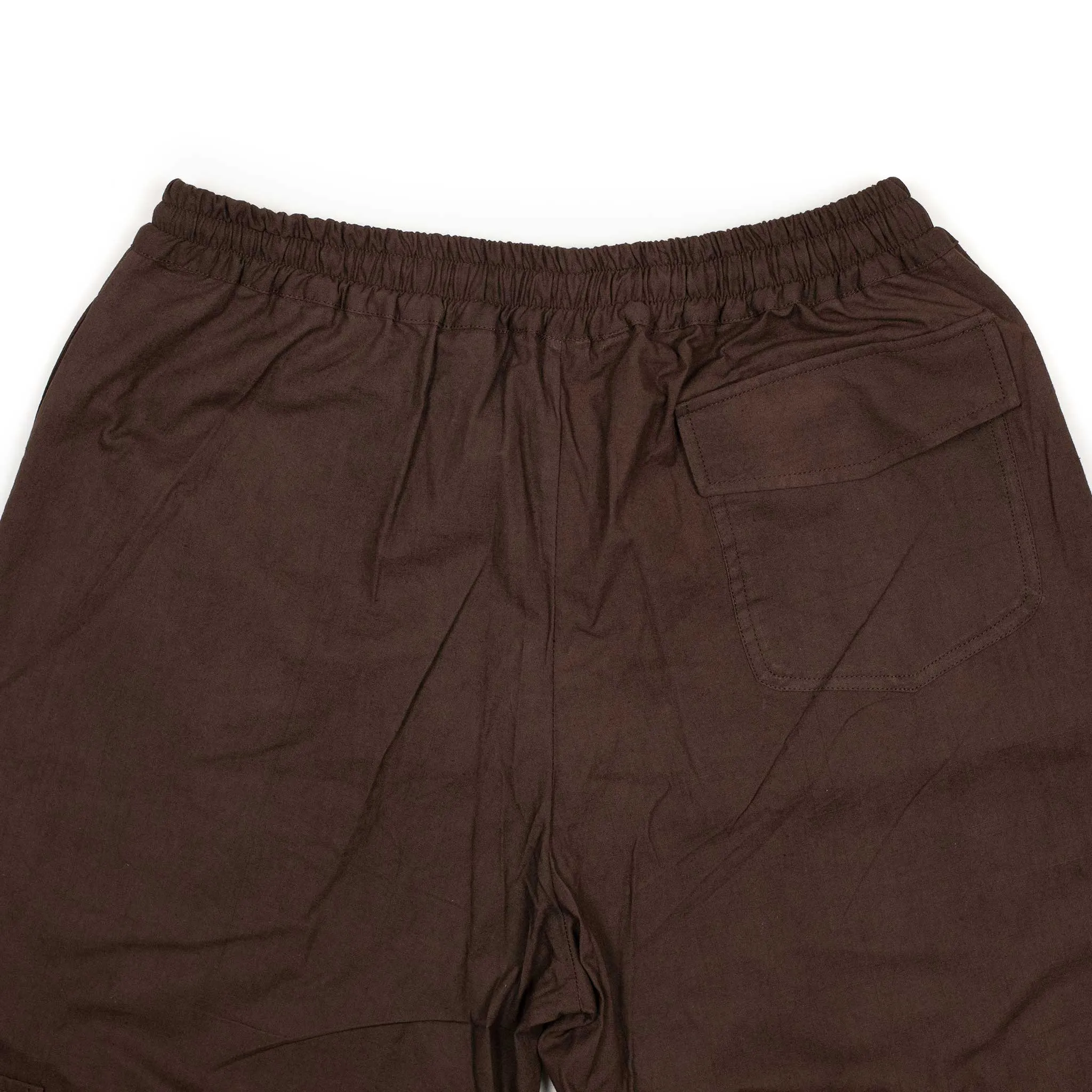 Ikeja drawstring trousers in hand-dyed cocao brown cotton