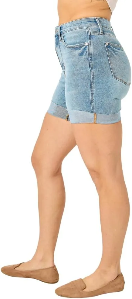 Judy Blue High Waist Tummy Control Cool Denim Shorts