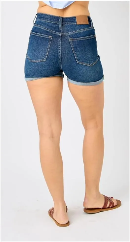 Judy Blue Tummy Control High Waist Cool Denim Shorts, 150286