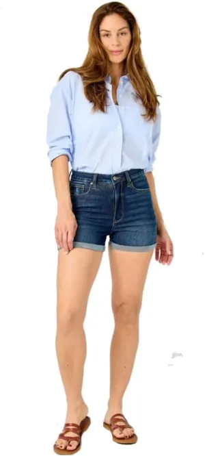 Judy Blue Tummy Control High Waist Cool Denim Shorts, 150286