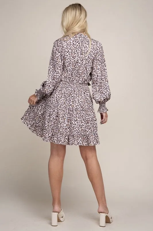 Leopard Ruffle Hem Dress