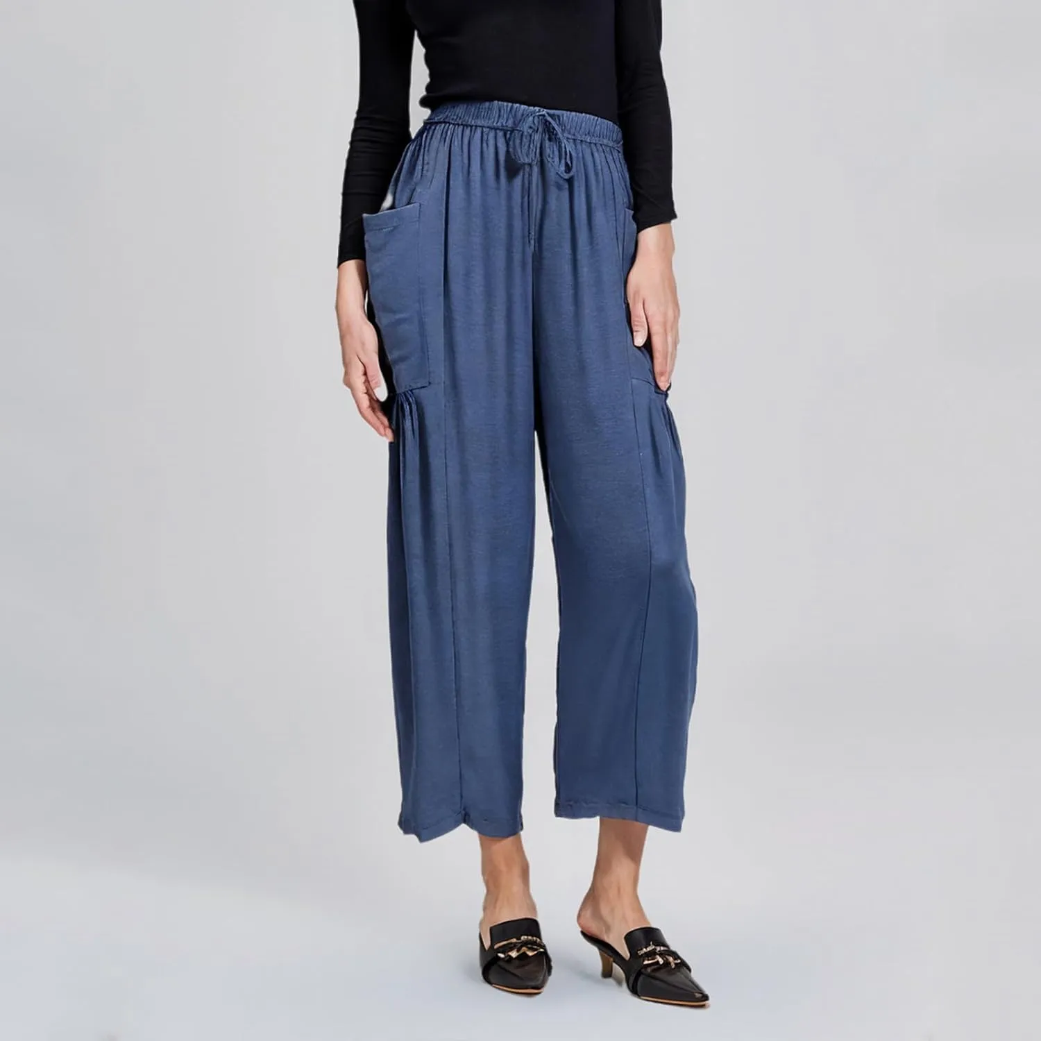 Linen Pants for Women Fashion 2025 Casual Lightweight Drawstring Elastic Waist Pants Solid Trousers with Pockets