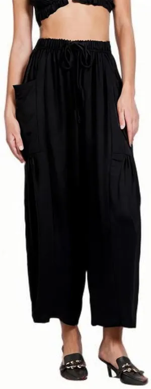 Linen Pants for Women Fashion 2025 Casual Lightweight Drawstring Elastic Waist Pants Solid Trousers with Pockets