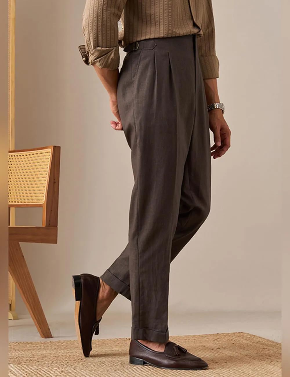 Men's Casual Linen Pants Beach Summer Pant Lightweight Linen Trousers Suit Pants
