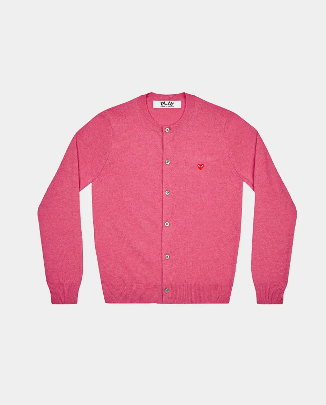 N079 SMALL RED HEART PATCH CARDIGAN / PINK