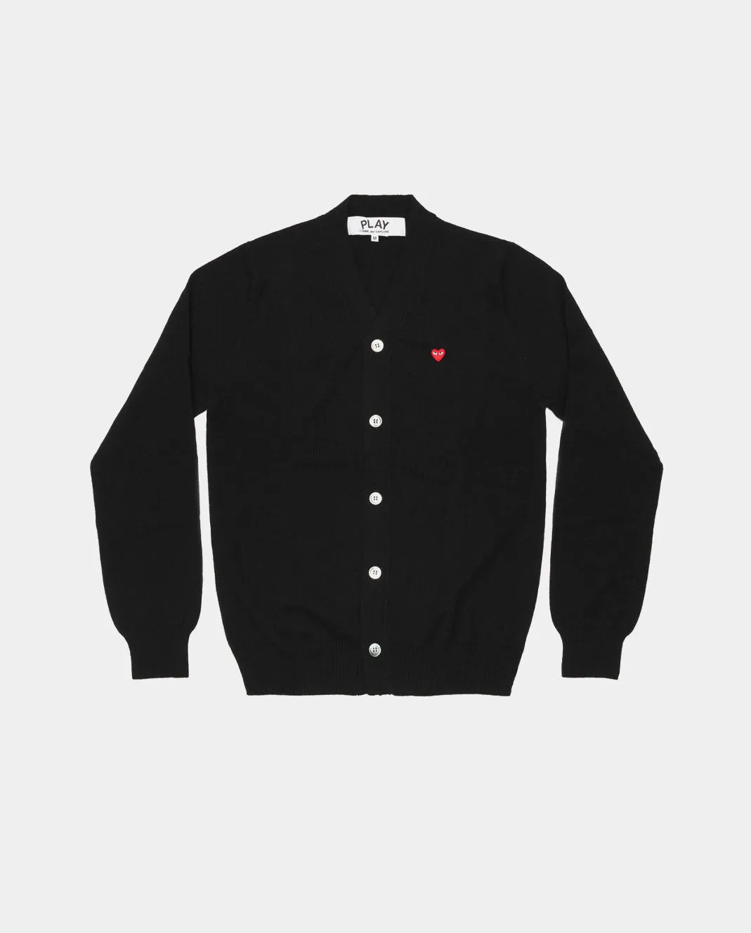 N080 SMALL RED HEART CARDIGAN / BLACK