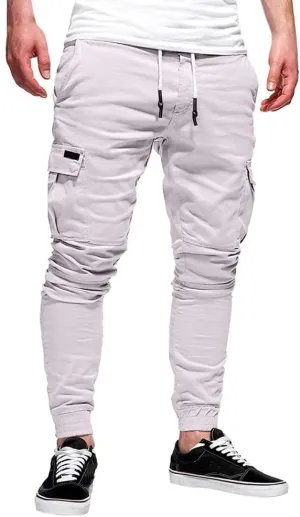 NATHGAM Fashion Mens Casual Pants Slim Fit Chino Pants Training Trousers Drawstring Jogger Pants Outdoor Cargo Pant Sweatpant