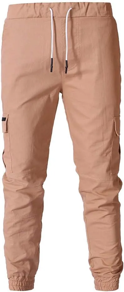 NATHGAM Fashion Mens Casual Pants Slim Fit Chino Pants Training Trousers Drawstring Jogger Pants Outdoor Cargo Pant Sweatpant
