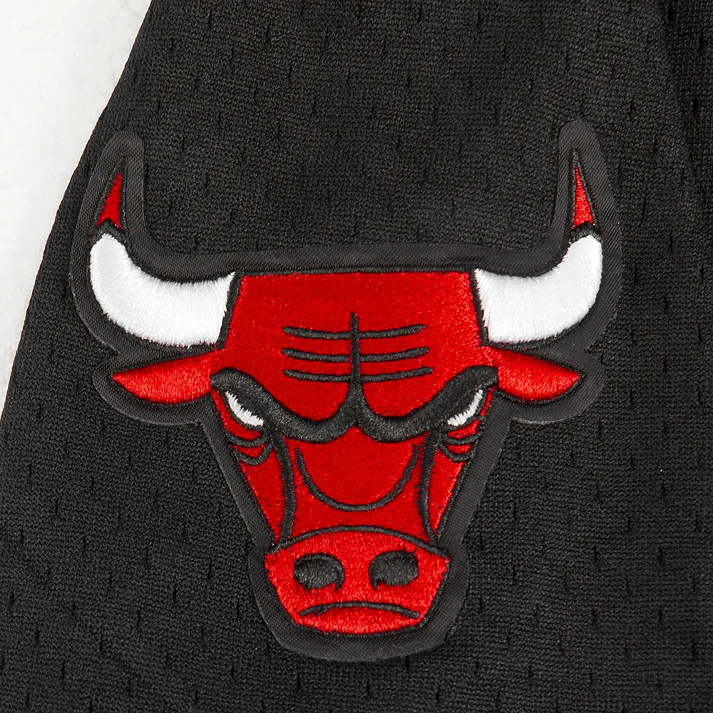 NBA CHICAGO BULLS CLASSIC BIG BOYS MESH BUTTON DOWN SHIRT (BLACK/RED)