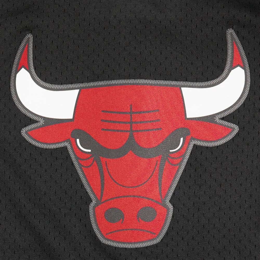 NBA CHICAGO BULLS CLASSIC BIG BOYS MESH BUTTON DOWN SHIRT (BLACK/RED)