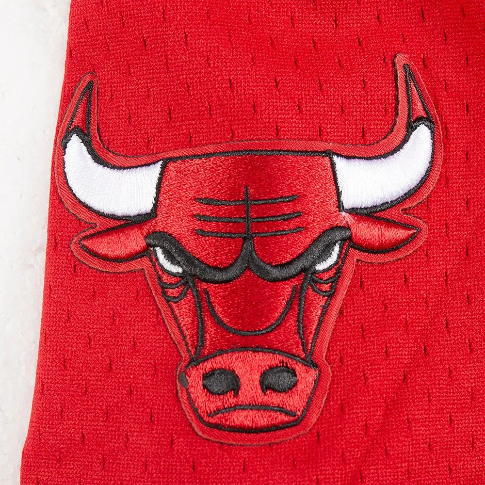 NBA CHICAGO BULLS CLASSIC BIG BOYS MESH BUTTON DOWN SHIRT (RED/BLACK)