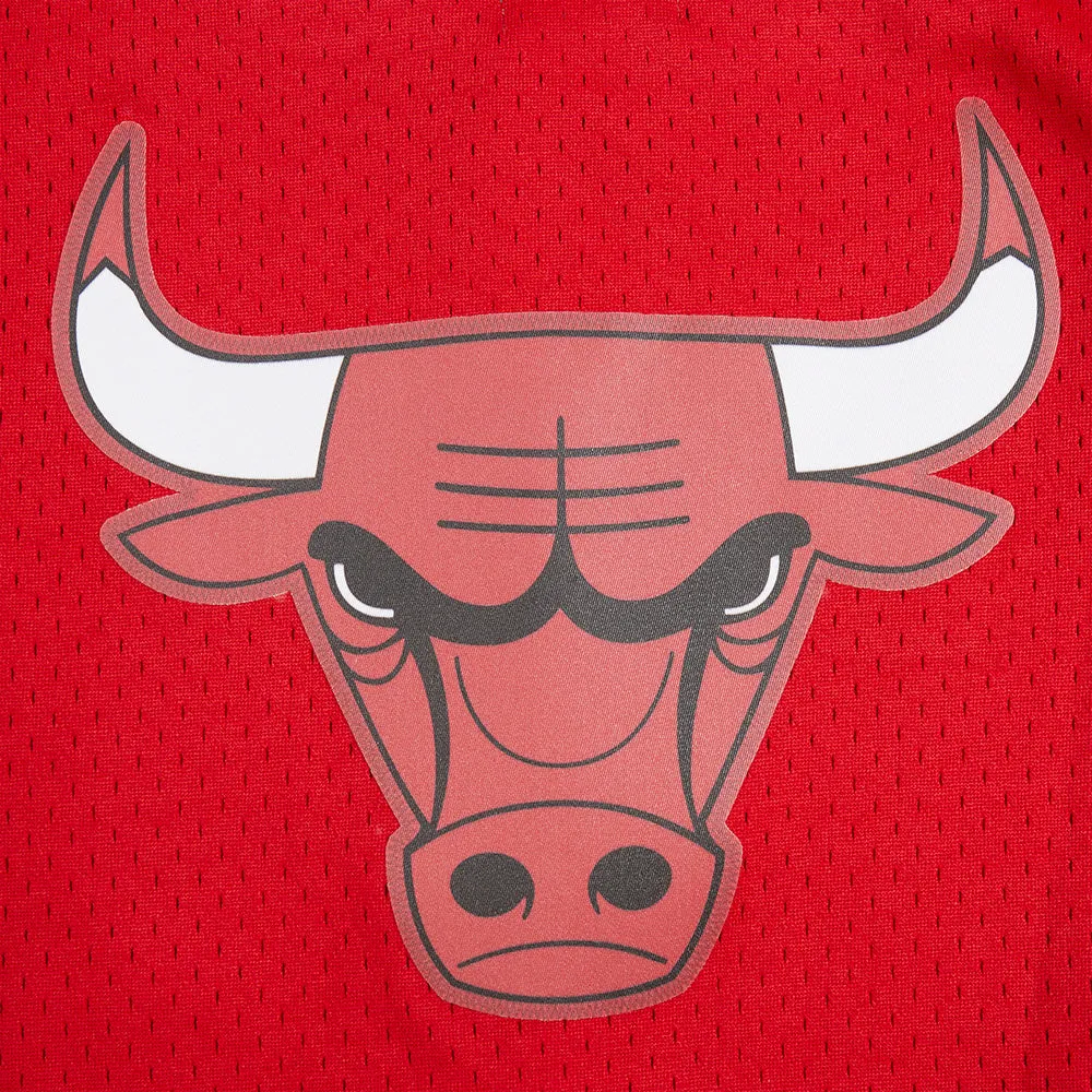 NBA CHICAGO BULLS CLASSIC BIG BOYS MESH BUTTON DOWN SHIRT (RED/BLACK)