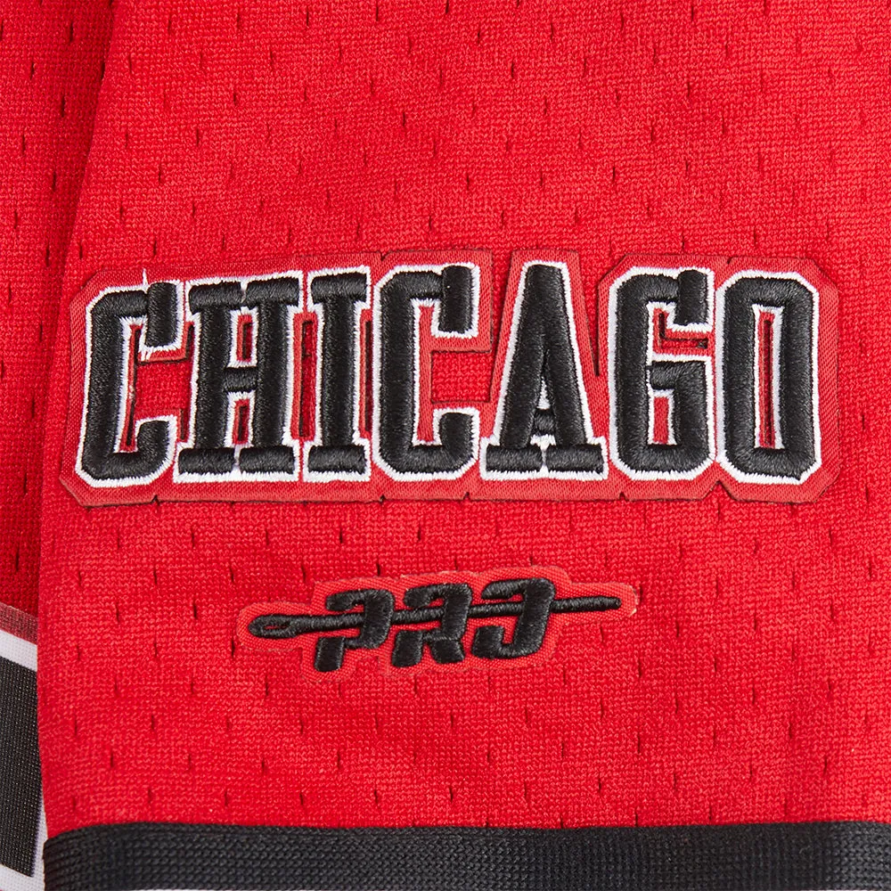 NBA CHICAGO BULLS CLASSIC BIG BOYS MESH BUTTON DOWN SHIRT (RED/BLACK)